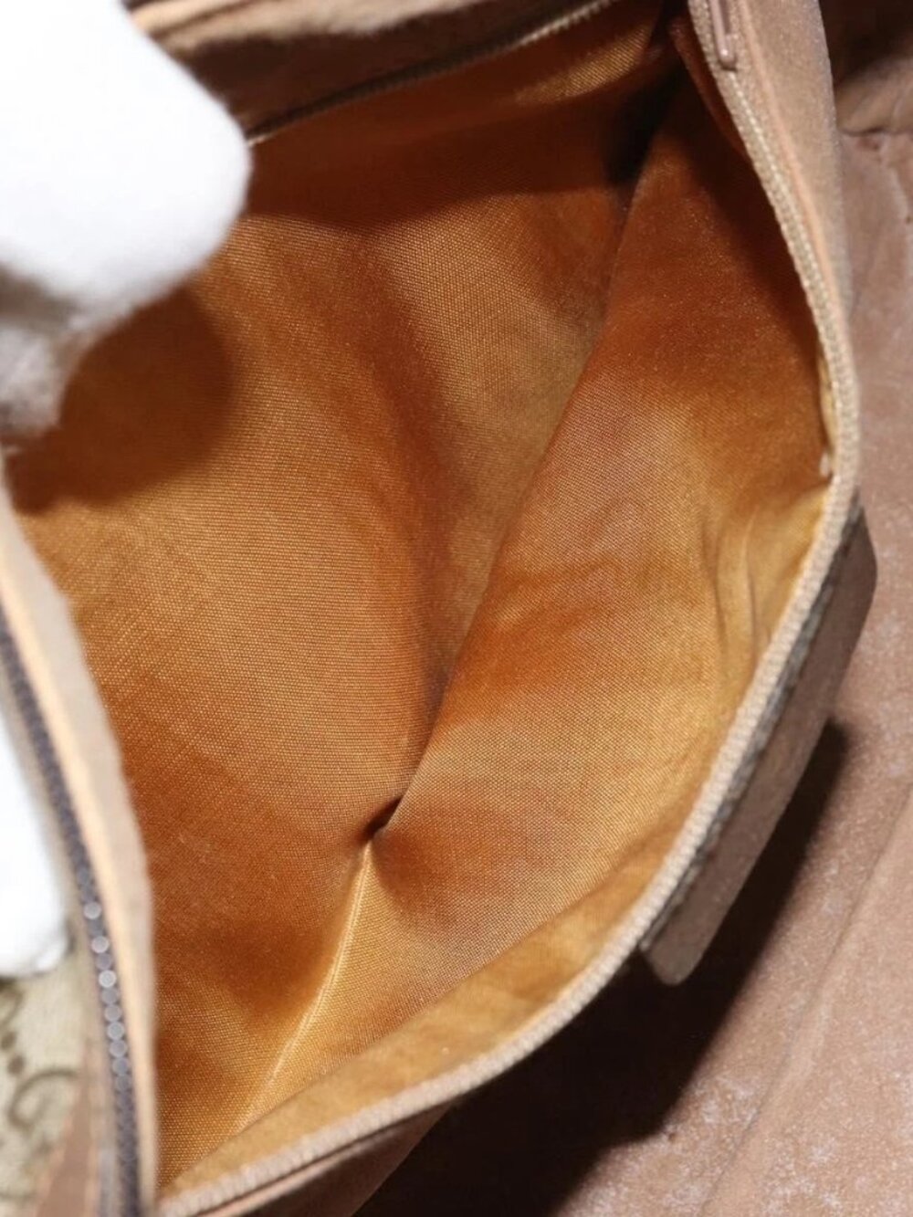 GUCCI GG Supreme Web Sherry Line Boston Bag PVC Beige Gold 40 02 006 Auth gh1505 - Picture 13 of 16